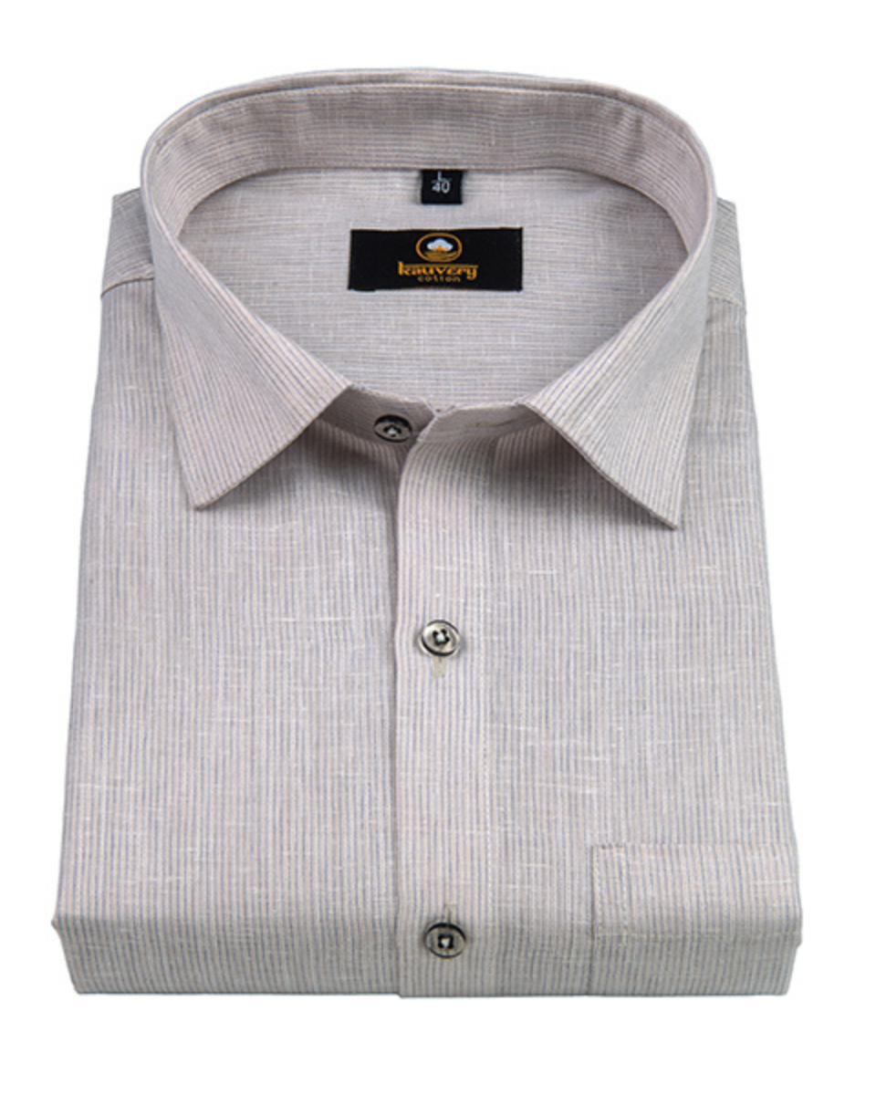 Linen Space Small Lining Natural Colour Men’s Shirt
