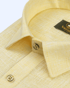 Pure Linen Lemon Colour Men's Shirt