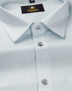 Premium Linen Cotton Ice Blue Colour Men's Shirt