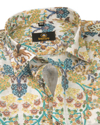 Pure Linen Digital Multicolour Print on Cream Base Men’s Shirt