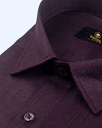 Pure Linen Dark Wine Colour Men's Shirts