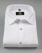 Premium Linen Cotton Pure White Colour Men's Shirt