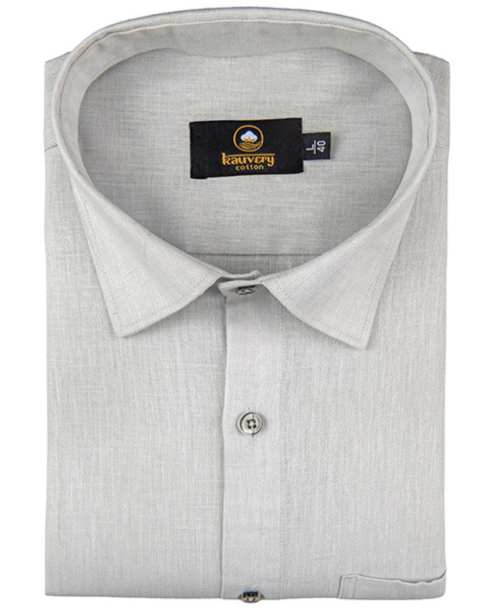 Premium Linen Cotton Steel Grey Colour Men's Shirt