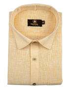 Pure Linen Mango Colour Mens Shirts