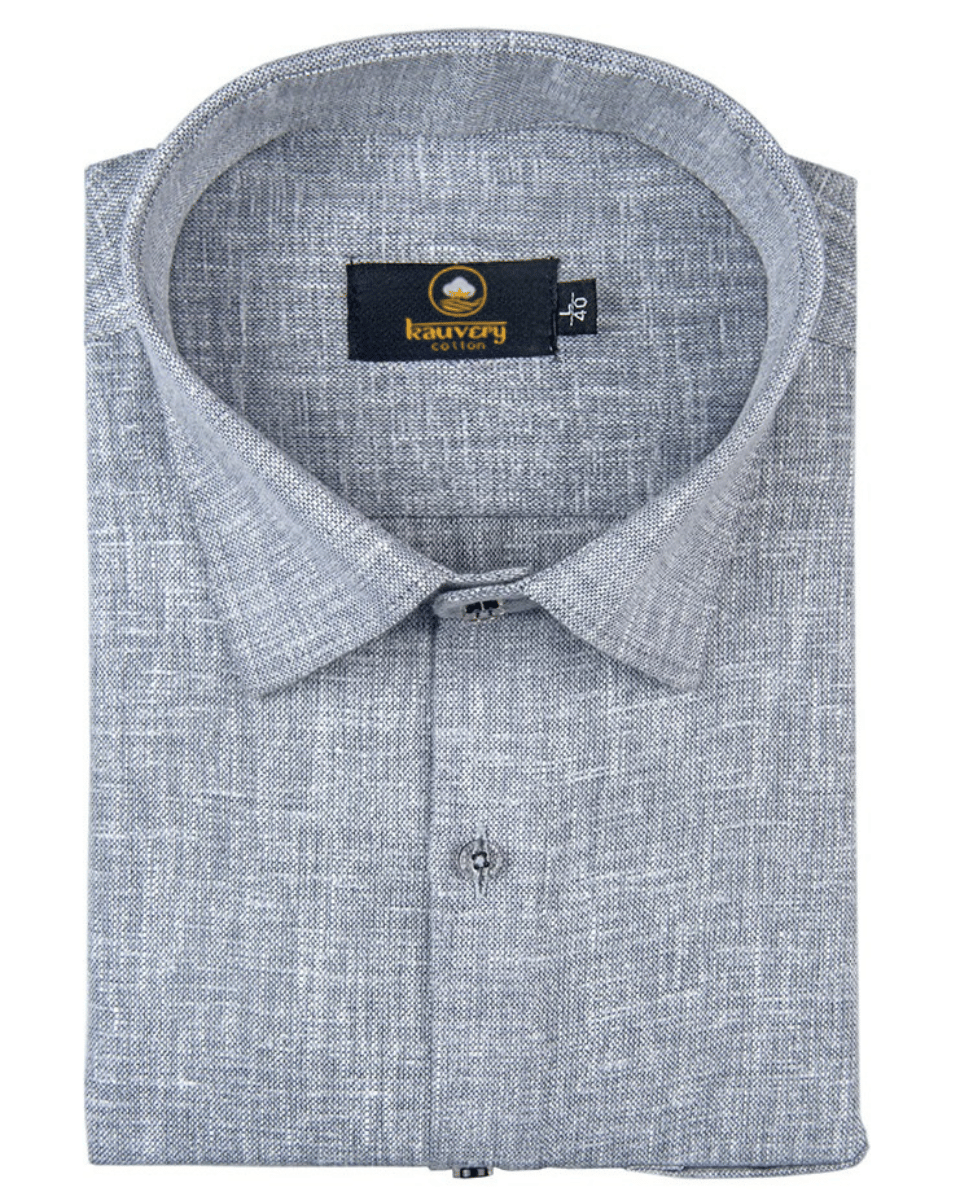 Pure Linen Dark Grey Colour Mens Shirt