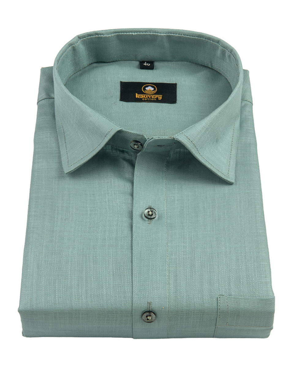 Linen Solid Pista Colour Men's Shirt