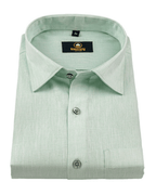 Premium Linen Cotton Light Pista Colour Men's Shirt