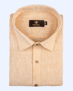 Pure Linen Light Orange Colour Mens Shirt