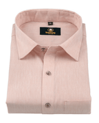 Premium Linen Cotton Light Orange Colour Men's Shirt