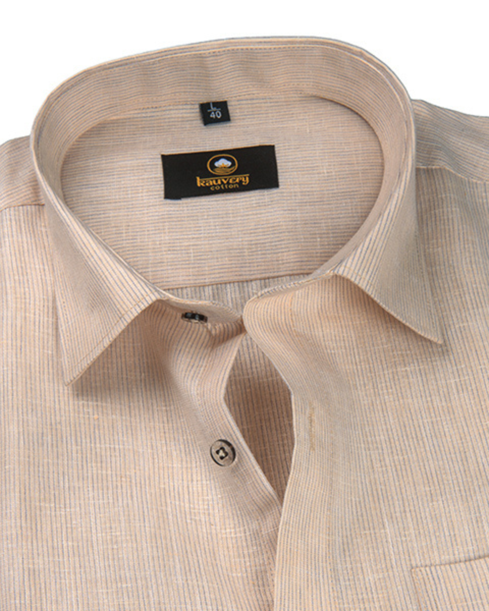 Linen Space Small Lining Peach Colour Men’s Shirt