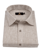 Pure Linen Light Mustard Colour Mens Shirts