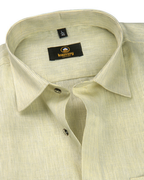 Linen Space Small Lining Light Lemon Colour Men’s Shirt