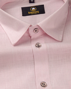 Premium Linen Cotton Baby Pink Colour Shirt For Men