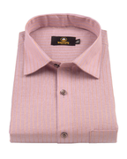 Linen Jute Striped Golden Line Light Wine Colour Men’s Shirt