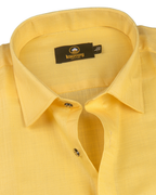 Linen Solid Mango Colour Men's Shirt