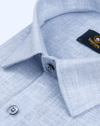 Pure Linen Ice Blue Colour Men's Shirt
