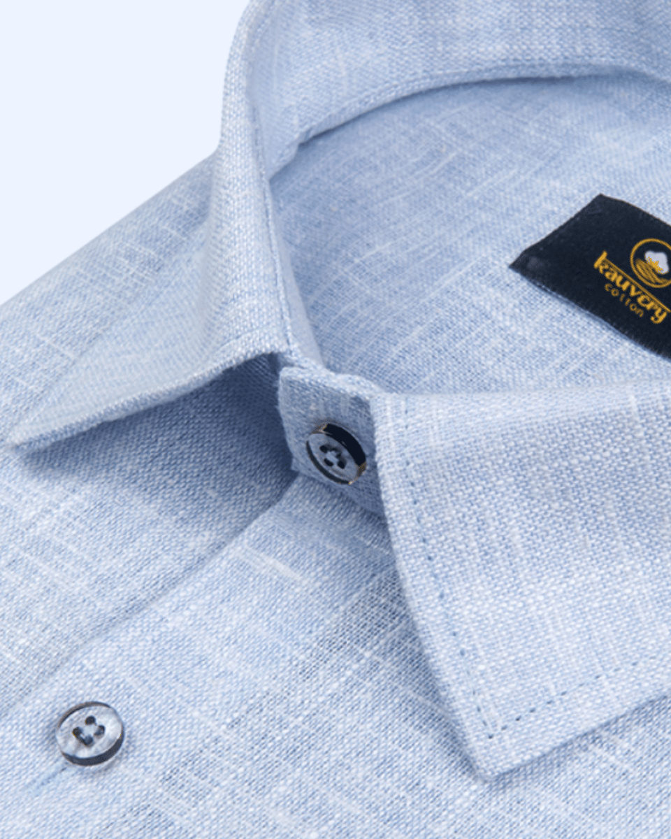 Pure Linen Ice Blue Colour Men's Shirt