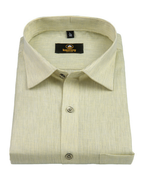 Linen Space Small Lining Light Lemon Colour Men’s Shirt