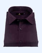 Pure Linen Dark Wine Colour Men's Shirts