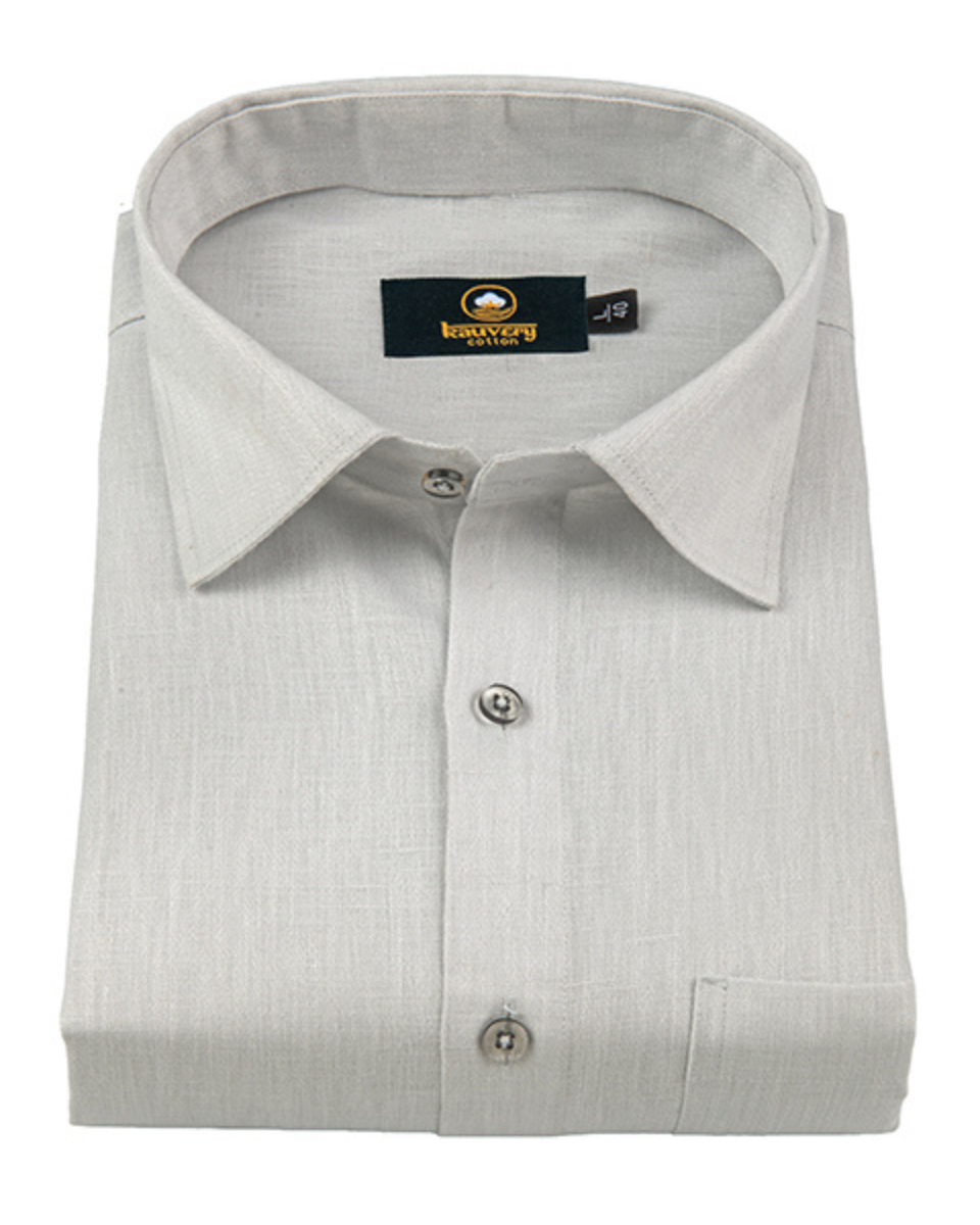 Premium Linen Cotton Steel Grey Colour Men's Shirt