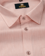 Premium Linen Cotton Light Orange Colour Men's Shirt