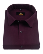 Linen Solid Dark Wine Colour Men's Shirt