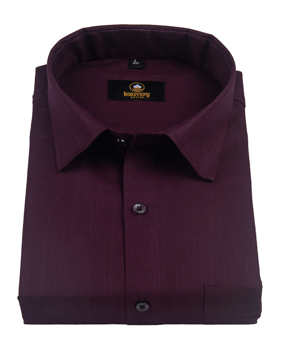 Linen Solid Dark Wine Colour Men's Shirt