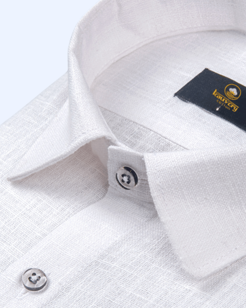 Pure Linen Half White Men's Shirt