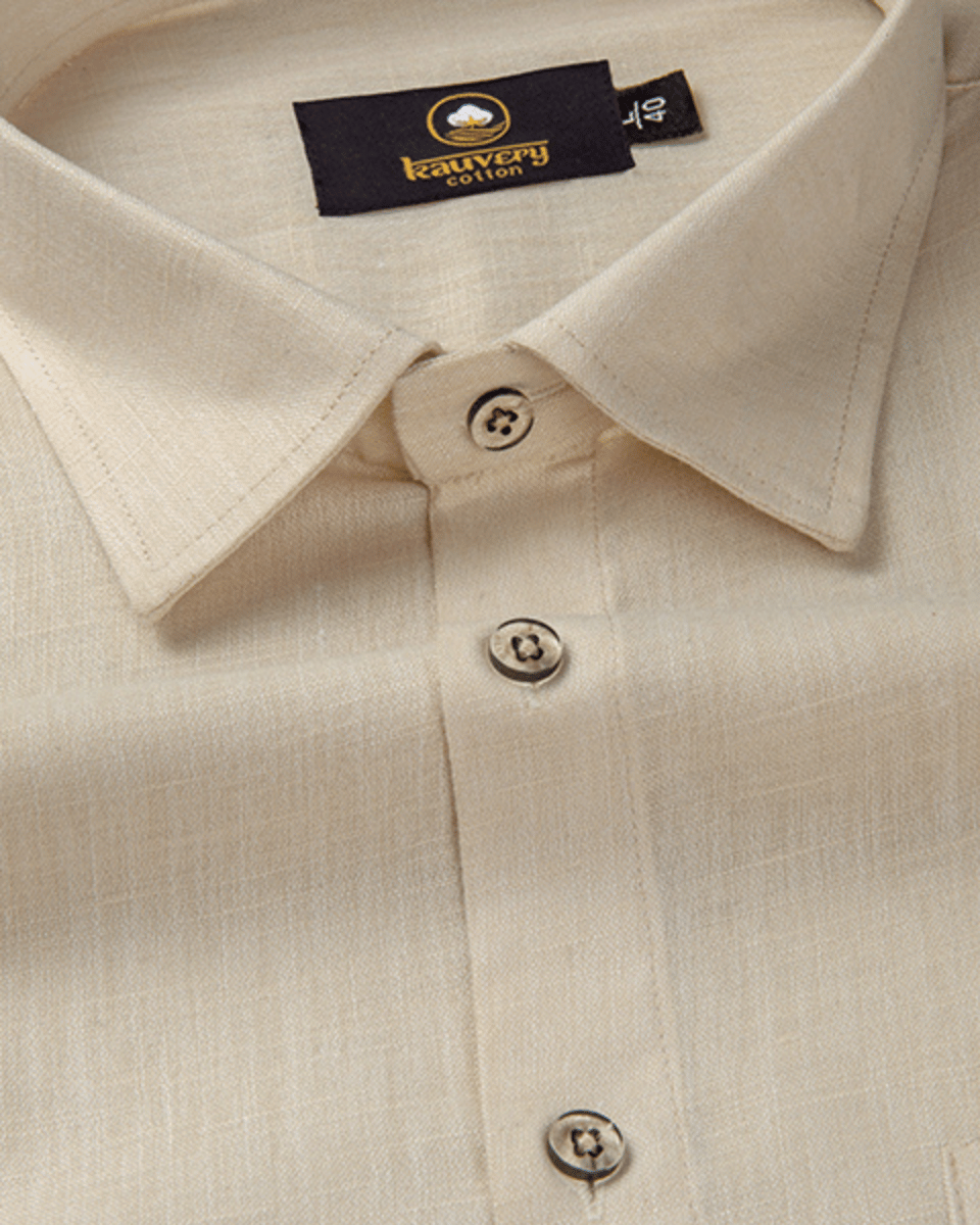 Premium Linen Cotton Peach Colour Men's Shirt