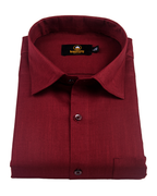 Linen Solid Mehrun Cherry Colour Men's Shirt