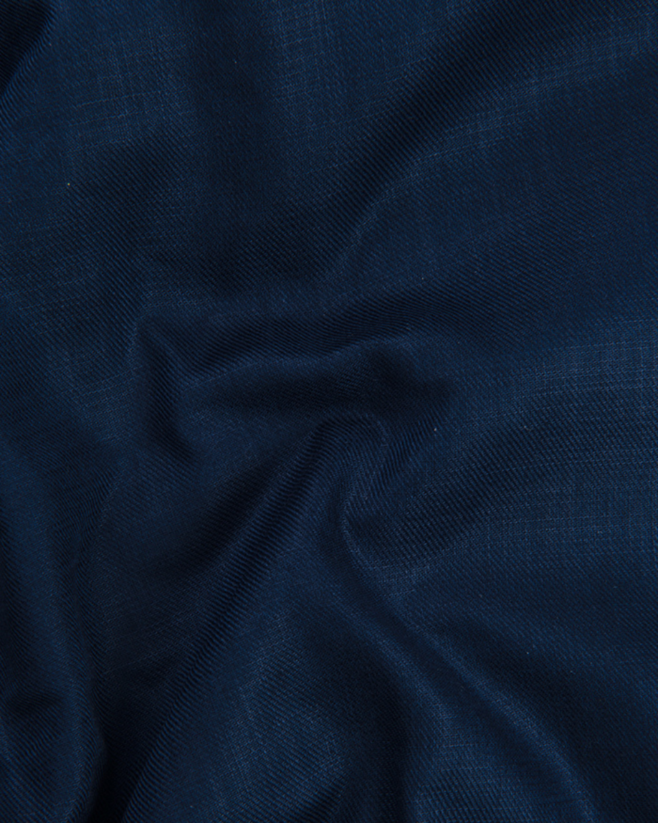 Linen Solid Dark Blue Colour Men's Shirt