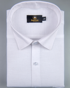 Linen Solid Pure White Men's Shirt