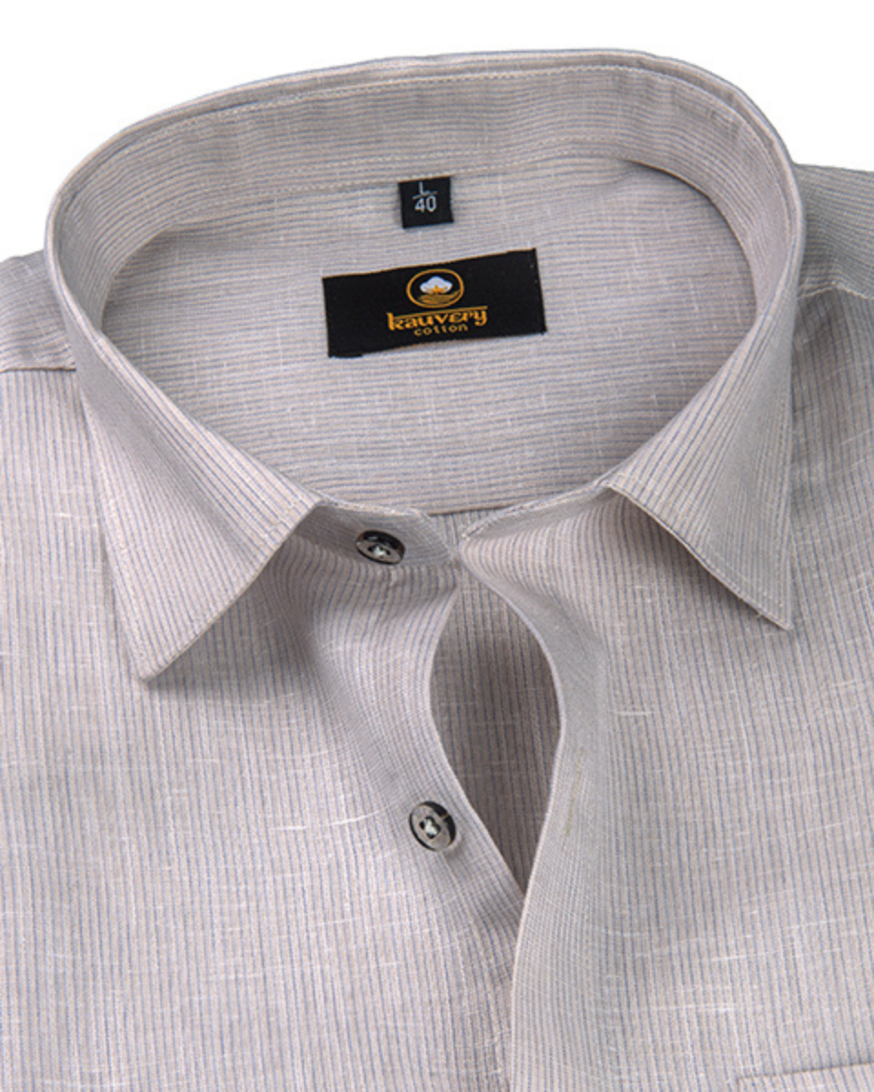 Linen Space Small Lining Natural Colour Men’s Shirt
