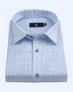 Pure Linen Ice Blue Colour Men's Shirt