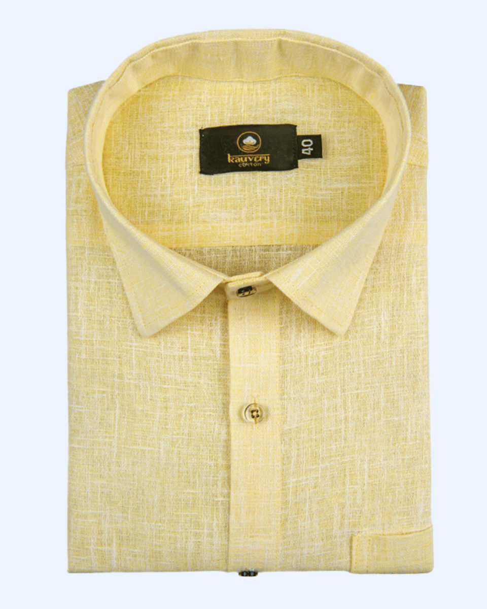 Pure Linen Lemon Colour Men's Shirt