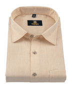 Premium Linen Cotton Sand Beige Colour Men's Shirt