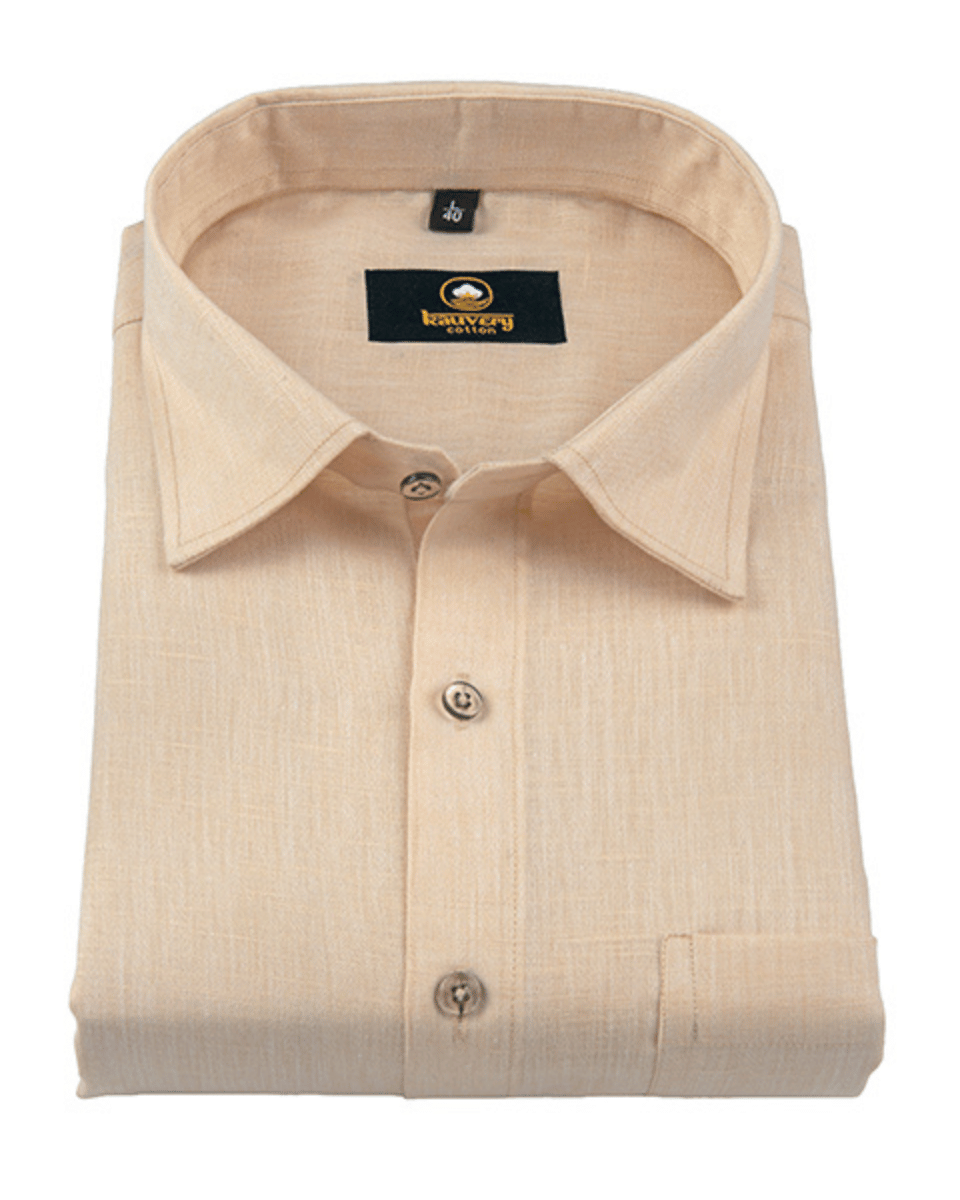 Premium Linen Cotton Sand Beige Colour Men's Shirt