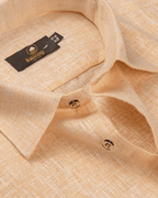 Pure Linen Light Orange Colour Mens Shirt
