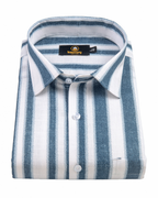 Linen Digital Printed Stiff Lining White with More Peach Colour Shirt for Men