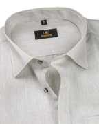 Linen Space Small Lining Cream Colour Men’s Shirt