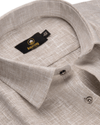 Pure Linen Light Mustard Colour Mens Shirts