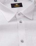 Premium Linen Cotton Pure White Colour Men's Shirt