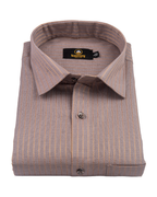 Linen Jute Striped Golden Line Mustard Colour Men’s Shirt