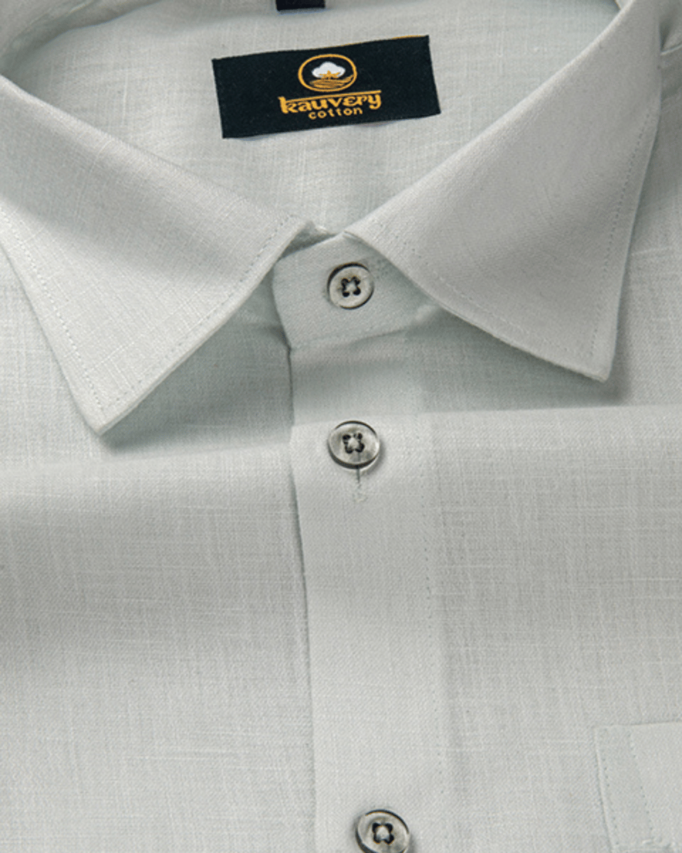 Premium Linen Cotton Mint Gray Colour Men's Shirt