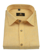 Linen Space Small Lining Mango Colour Men’s Shirt