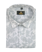 Pure Linen Digital White and Grey Colour Men’s Shirt