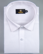 Linen 70% Lea Pure White Texture Men's Shirt