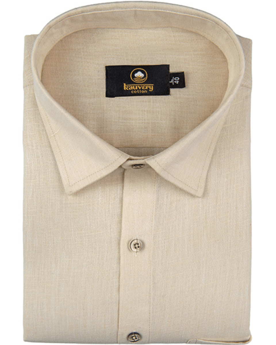 Premium Linen Cotton Peach Colour Men's Shirt