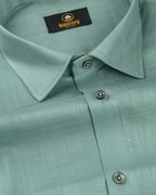 Linen Solid Pista Colour Men's Shirt