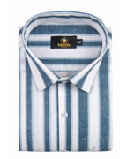Linen Digital Printed Stiff Lining White with More Peach Colour Shirt for Men